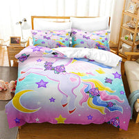 Unicorn Bedding Set Microfiber Flying Horse Comforter Cover Kids Bedroom Sets D542 - Lusy Store