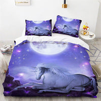 Unicorn Bedding Set Microfiber Flying Horse Comforter Cover Kids Bedroom Sets D542 - Lusy Store