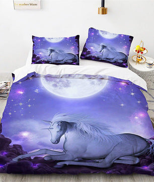 Unicorn Bedding Set Microfiber Flying Horse Comforter Cover Kids Bedroom Sets D542 - Lusy Store