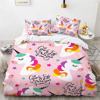 Unicorn Bedding Set Microfiber Flying Horse Comforter Cover Kids Bedroom Sets D542 - Lusy Store