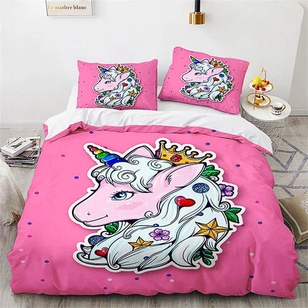 Unicorn Bedding Set Microfiber Flying Horse Comforter Cover Kids Bedroom Sets D542 - Lusy Store