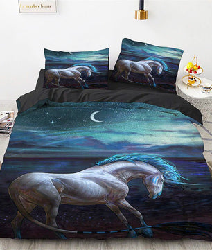 Unicorn Bedding Set Microfiber Flying Horse Comforter Cover Kids Bedroom Sets D542 - Lusy Store