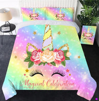 Unicorn Bedding Sets Duvet Cover Kids Bedding Sets Cute Colorful Twin/Full/Queen/King Size - Lusy Store