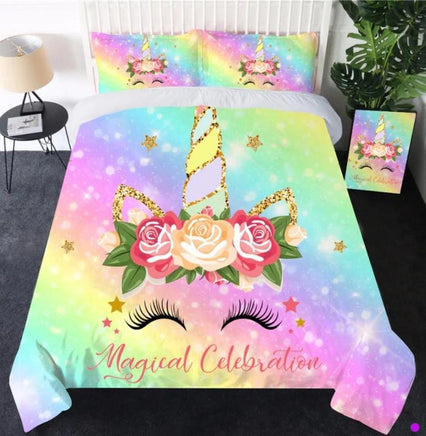 Unicorn Bedding Sets Duvet Cover Kids Bedding Sets Cute Colorful Twin/Full/Queen/King Size - Lusy Store