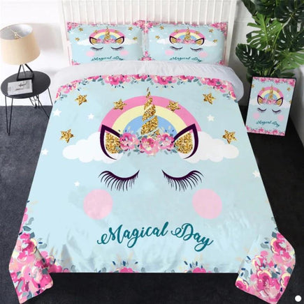 Unicorn Bedding Sets Duvet Cover Kids Bedding Sets Cute Colorful Twin/Full/Queen/King Size - Lusy Store