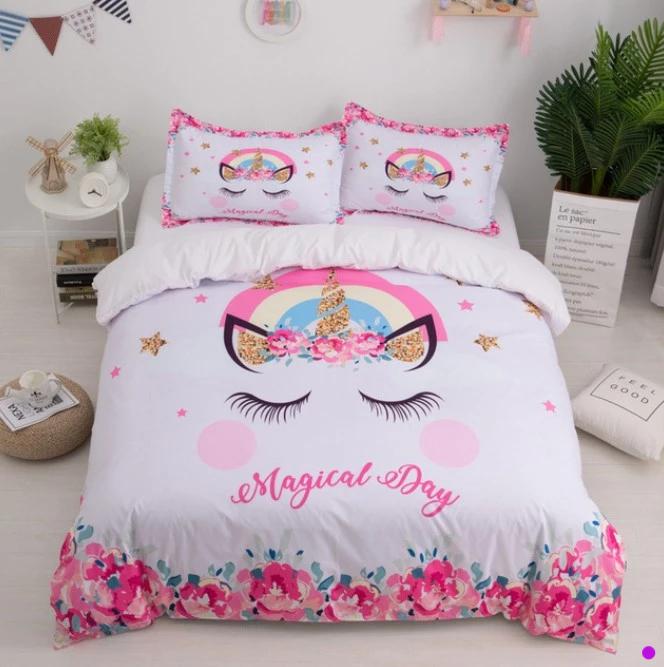 Unicorn Bedding Sets Duvet Cover Kids Bedding Sets Twin/Full/Queen/King Size - Lusy Store