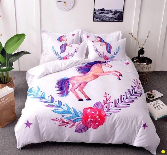 Unicorn Bedding Sets Duvet Cover Kids Bedding Sets Twin/Full/Queen/King Size - Lusy Store