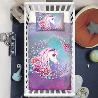 Unicorn Microfiber Pink Bedding Sets Duvet Cover Kids Bedding Sets 3D Digital Twin/Full/Queen/King Size - Lusy Store