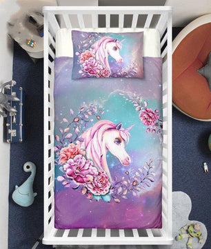 Unicorn Microfiber Pink Bedding Sets Duvet Cover Kids Bedding Sets 3D Digital Twin/Full/Queen/King Size - Lusy Store