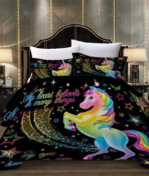 Unicorn Pattern Bedding Sets Duvet Cover Bed Linen Kids Bedding Sets Twin/Full/Queen/King Size - Lusy Store