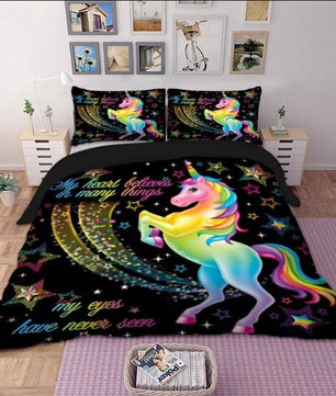 Unicorn Pattern Bedding Sets Duvet Cover Bed Linen Kids Bedding Sets Twin/Full/Queen/King Size - Lusy Store