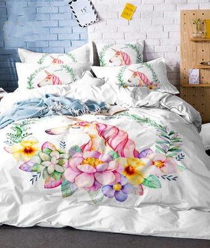 Unicorn Pink Designer Bedding Sets Duvet Cover Kids Bedding Sets Twin/Full/Queen/King Size - Lusy Store