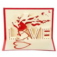 Valentines Day Gift Love in the Hand 3D Pop up Greeting Card Postcard Matching Envelope Handmade Birthday Cards - Lusy Store