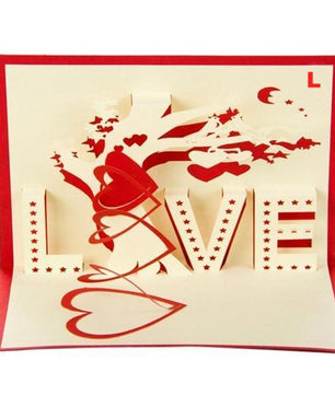 Valentines Day Gift Love in the Hand 3D Pop up Greeting Card Postcard Matching Envelope Handmade Birthday Cards - Lusy Store