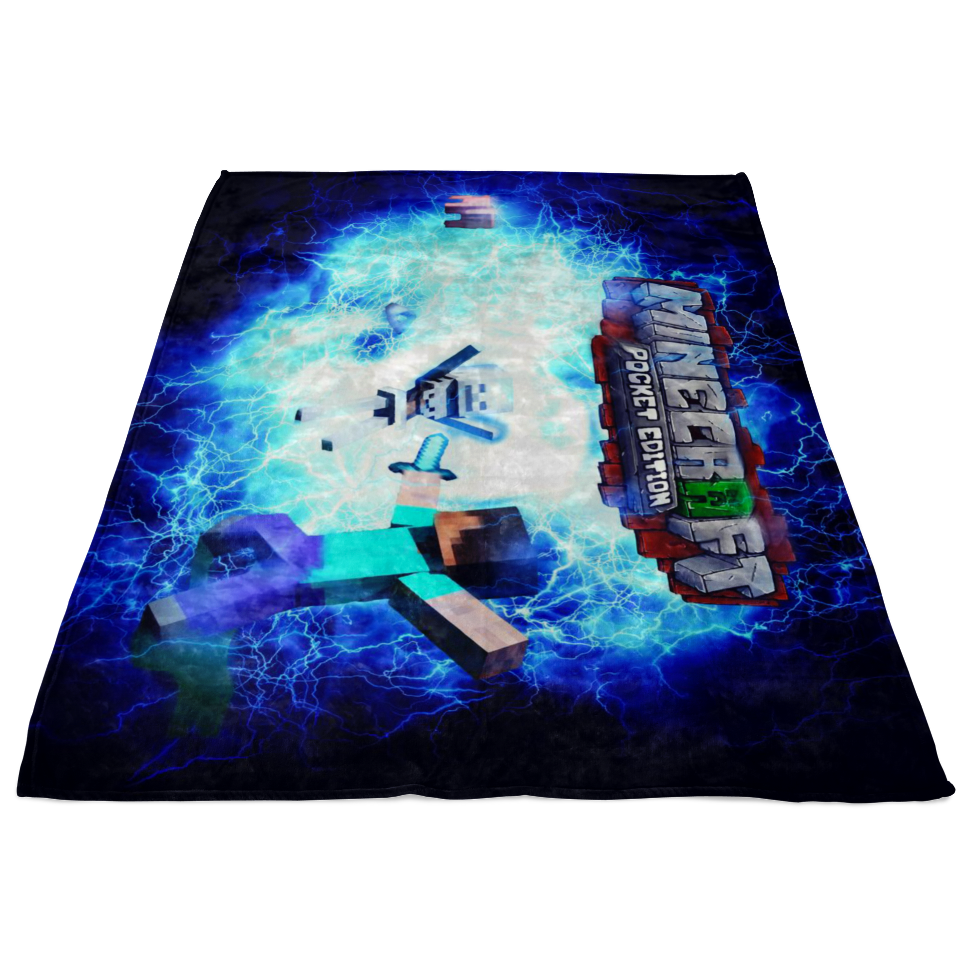 Minecraft Fleece Blanket Electric Blue Blanket Warm And Super Comfortable Best Gift For Kids - Lusy Store