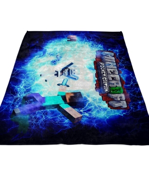 Minecraft Fleece Blanket Electric Blue Blanket Warm And Super Comfortable Best Gift For Kids - Lusy Store
