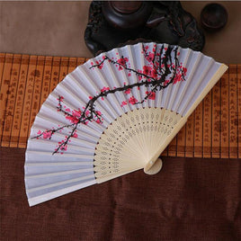 Vintage Bamboo Folding Hand Held Flower Fan - Lusy Store