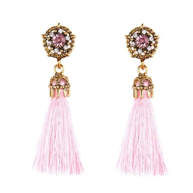 Vintage Court Style Baroque Crystal Hollow Short Tassel Earring - Lusy Store