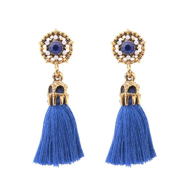 Vintage Court Style Baroque Crystal Hollow Short Tassel Earring - Lusy Store