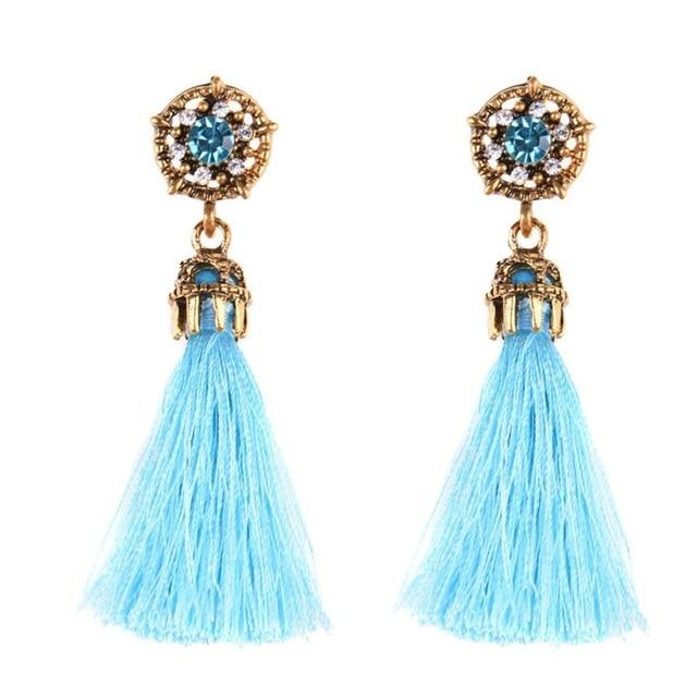 Vintage Court Style Baroque Crystal Hollow Short Tassel Earring - Lusy Store