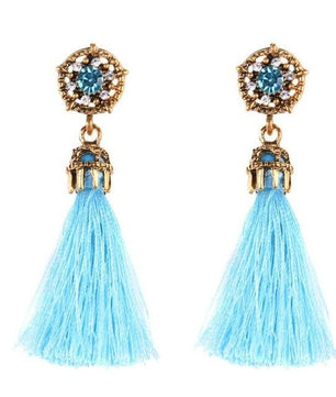 Vintage Court Style Baroque Crystal Hollow Short Tassel Earring - Lusy Store