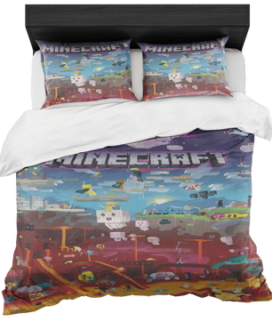 Minecraft bedding set minecraft world kids bedroom sets - Lusy Store