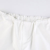 White Palazzo Pants Casual Wide Leg Cargo Pants Fashion Palazzo Pants For Women D369 - Lusy Store
