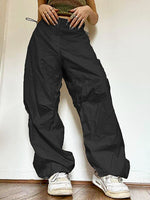 White Palazzo Pants Casual Wide Leg Cargo Pants Fashion Palazzo Pants For Women D369 - Lusy Store