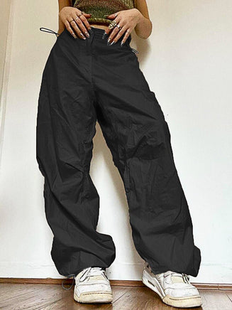 White Palazzo Pants Casual Wide Leg Cargo Pants Fashion Palazzo Pants For Women D369 - Lusy Store