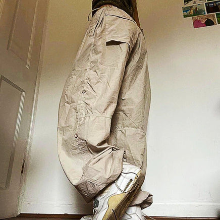 White Palazzo Pants Casual Wide Leg Cargo Pants Fashion Palazzo Pants For Women D369 - Lusy Store