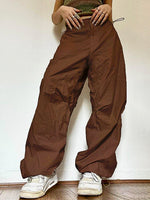 White Palazzo Pants Casual Wide Leg Cargo Pants Fashion Palazzo Pants For Women D369 - Lusy Store