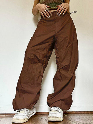 White Palazzo Pants Casual Wide Leg Cargo Pants Fashion Palazzo Pants For Women D369 - Lusy Store