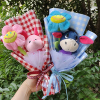 Winnie the pooh flower bouquet cute piglet with soap flowers creative gift - Lusy Store LLC