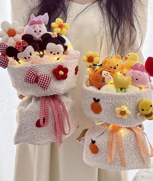 Winnie the pooh flower bouquet plush bouquet cute plush girl gift - Lusy Store LLC