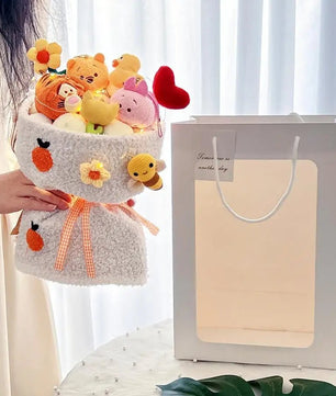 Winnie the pooh flower bouquet plush bouquet cute plush girl gift - Lusy Store LLC