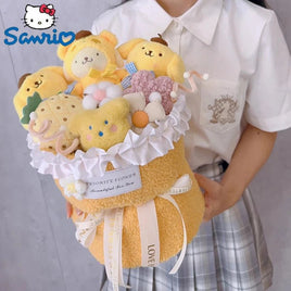 Winnie the pooh flower bouquet pompom purin plush bouquet gift - Lusy Store LLC