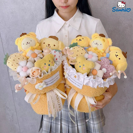 Winnie the pooh flower bouquet pompom purin plush bouquet gift - Lusy Store LLC