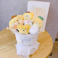 Winnie the pooh flower bouquet pompom purin plush bouquet gift - Lusy Store LLC