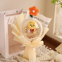 Winnie the pooh flower bouquet pop jumping tiger cute soft doll creative gift - Lusy Store LLC