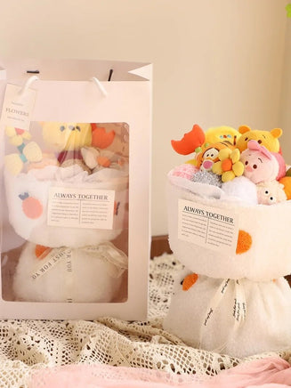 Winnie the pooh flower bouquet pop jumping tiger cute soft doll creative gift - Lusy Store LLC