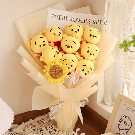 Winnie the pooh flower bouquet pop jumping tiger cute soft doll creative gift - Lusy Store LLC