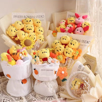 Winnie the pooh flower bouquet pop jumping tiger cute soft doll creative gift - Lusy Store LLC