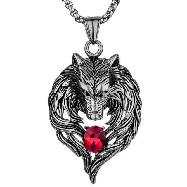 Wolf Stainless Steel Necklace for Men Pendant Chain Biker Jewelry Gift Fathers day - Lusy Store