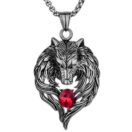 Wolf Stainless Steel Necklace for Men Pendant Chain Biker Jewelry Gift Fathers day - Lusy Store