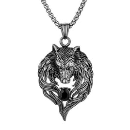 Wolf Stainless Steel Necklace for Men Pendant Chain Biker Jewelry Gift Fathers day - Lusy Store