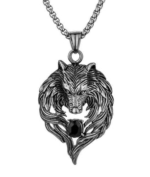 Wolf Stainless Steel Necklace for Men Pendant Chain Biker Jewelry Gift Fathers day - Lusy Store