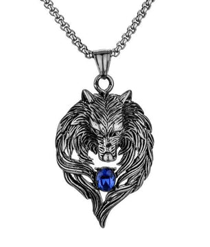 Wolf Stainless Steel Necklace for Men Pendant Chain Biker Jewelry Gift Fathers day - Lusy Store