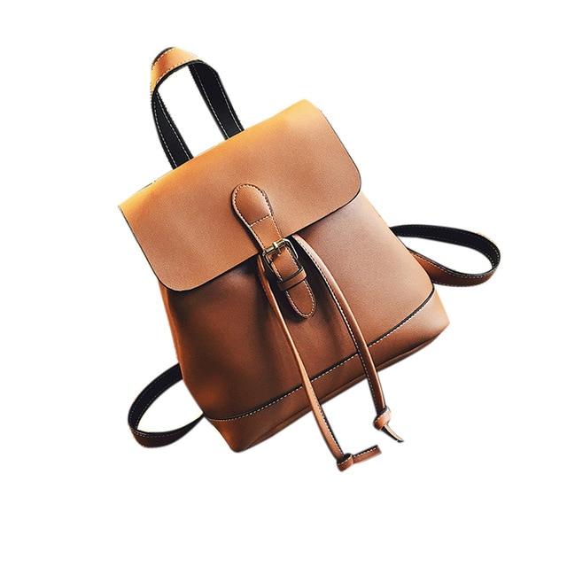 Women Backpack Leather School Bags Teenagers Girls - Lusy Store