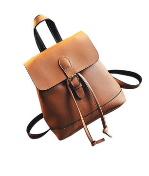 Women Backpack Leather School Bags Teenagers Girls - Lusy Store
