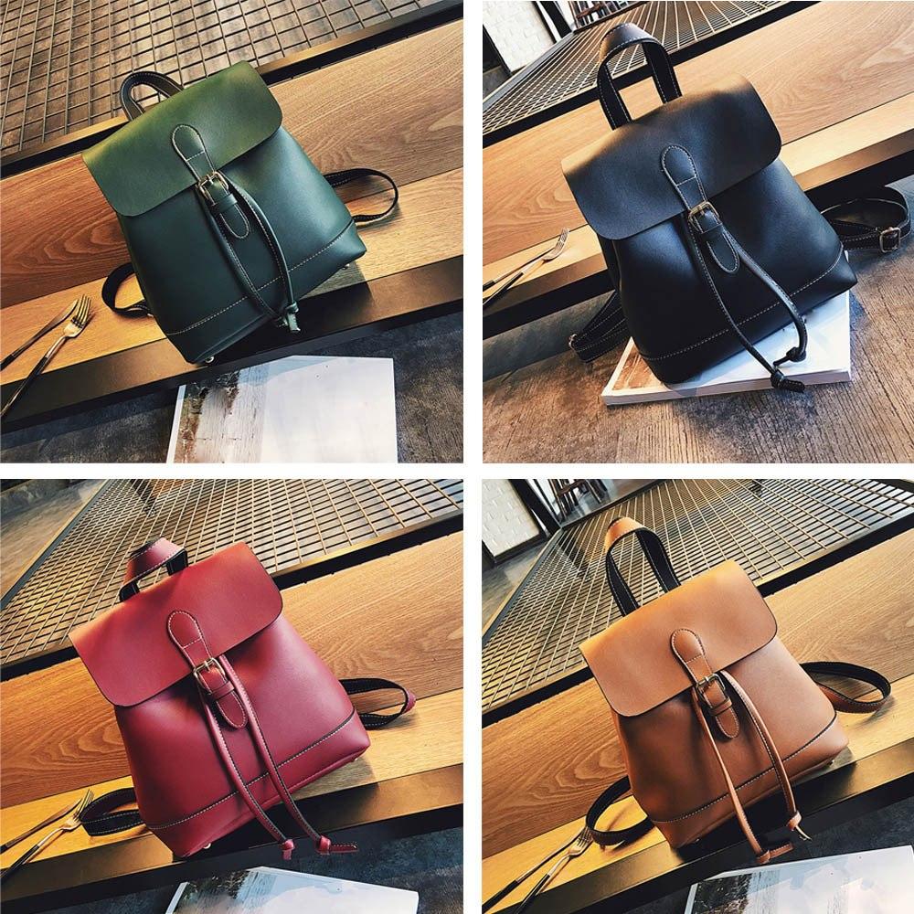 Women Backpack Leather School Bags Teenagers Girls - Lusy Store